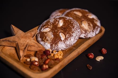 Nürnberger Elisenlebkuchen mit Zuckerglasur – Saftig & Handgefertigt | Edle Lebkuchen Spezialität | Traditionelles Weihnachtsgebäck | 5er-Pack