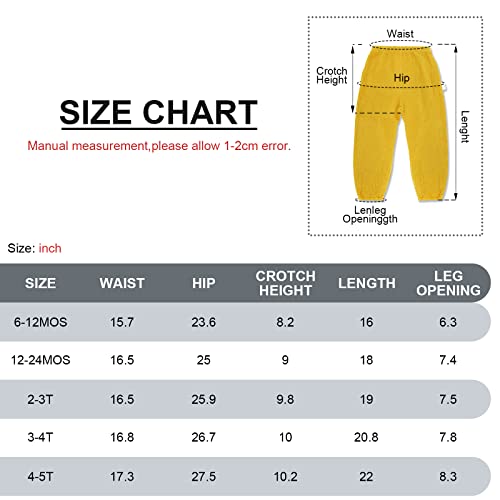 Bouclede Baby Girls Long Bloomers 2 Pack Soft Cotton Harem Pants Casual Linen Trousers (Yellow And Green, 6-12Mos) #TOP6