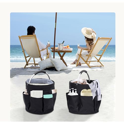 MZSX Zusammenlegbarer Werkzeugkorb, Eimer Werkzeugtaschen, zusammenlegbare Gadget-Taschen für den Garten, strapazierfähiger Gadget-Organisator, Werkzeugtaschen(Schwarz)