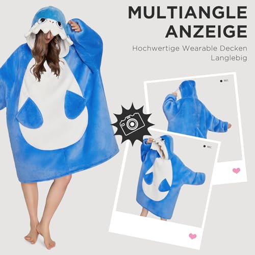 OLAOLA Hai Decken-Hoodie Unisex, Oversized Sherpa Kuscheldecke Geschenk – Ansicht 5