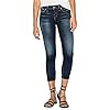 Silver-Jeans-Womens-Suki-Curvy-Fit-Denim-Capri Silver Jeans Co. Women's Suki Mid Rise Curvy Fit Capri Jeans, Dark Denimotion, 32 Regular