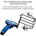 KUIOPNET 12V Lithium Battery Air Conditioning Tape Winding Machine, Air Conditioning Pipe Cable Tie Wrapping Tool, Electric Tape Wrapping Machine