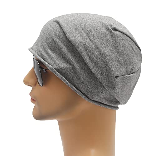 Image of ZLYC Cotton Thin Slouchy Beanie Hat for Men Women Fashion Soft Stretch Knit Skull Cap