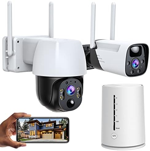 Camcamp 2K Battery Powered Wireless Security Camera System Outdoor 100% Wire-Free, 2-Way Audio, Color Night Vision, PIR Motion Detection, IP66 Waterproof, SD/Cloud Storage, No Monthly Fee, 2-Cam Kits