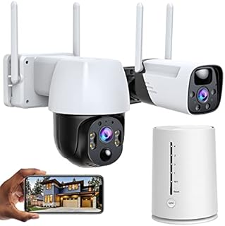 Camcamp 2K Battery Powered Wireless Security Camera System Outdoor 100% Wire-Free, 2-Way Audio, Color Night Vision, PIR Motion Detection, IP66 Waterproof, SD/Cloud Storage, No Monthly Fee, 2-Cam Kits