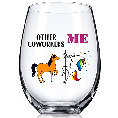 Patelai Coworker Leaving Gifts 17 Oz Other Coworkers Me Unicorn Wine Glass Funny Birthday Christmas Going Away Retirement Gifts For Coworkers Colleagues Friends Work Bestie Bff #TOP18
