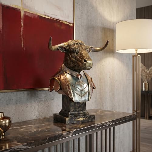 Busto Escultura Toro Steampunk Resina 13 in miniatura 6