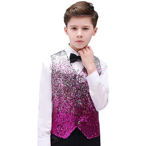 Chaleco de Lentejuelas para Niños - Conjunto de Chaleco Formal con Pajarita para Eventos Especiales