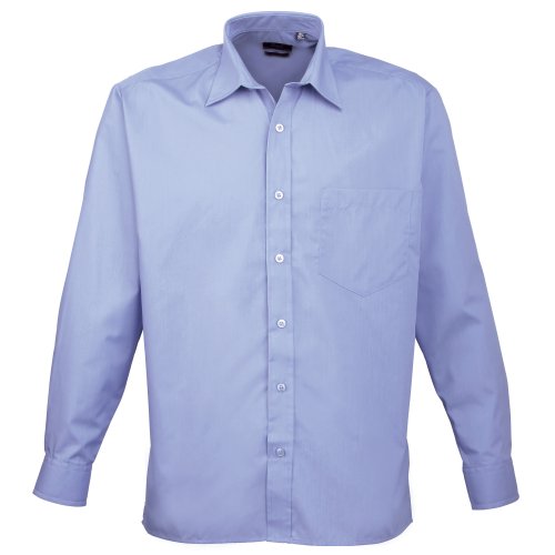Premier Colours Mens Long Sleeve Poplin Formal Work Shirt