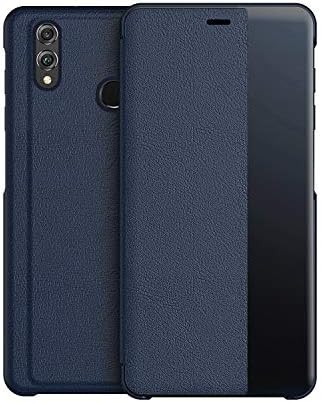 KANSi Compatible for Huawei P30 Pro Case, Smart View Flip PU Leather Case Cover + Screen Protector - Navy