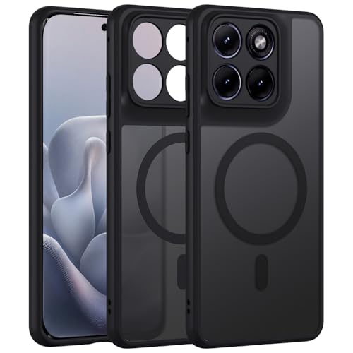 Oelrstfe Etui do Motorola Edge 70 Fusion/70 Fusion + kompatybilne z MagSafe, magnetyczne półprzezroczyste matowe etui ochronne, bardzo cienkie, odporne na wstrząsy etui, czarne
