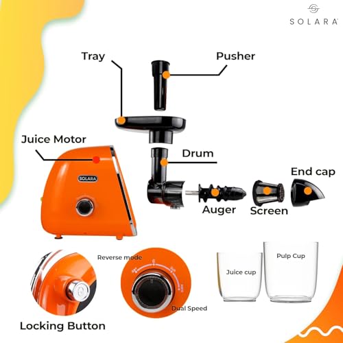 SOLARA Slow Juicer Orange - Image 2