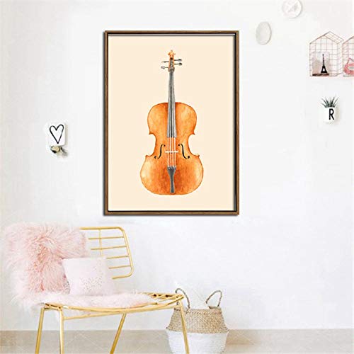 Imagen de aceite de pared lienzo guitarra grande para casa