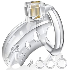 Greenpinecone Transparante peniskooi, kunststof kuisheidsgordel voor mannen kuisheid met 3 cockringenset seksspeelgoed…