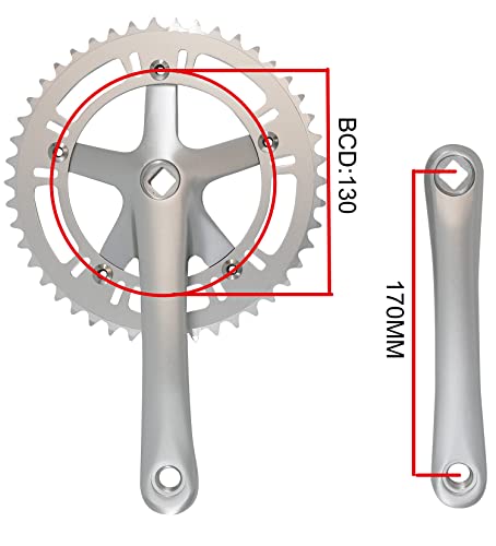 Weeras Urban Folding Bicycle Crank Set Single Tooth Disc 46T 130Bcd 170Mm Crankset Is Suitable For Most Single Speed Bicycles #TOP1