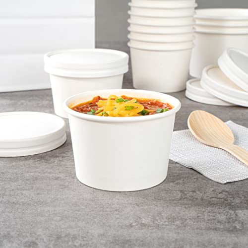 Coppetta 4 Ounce Dessert Cups, 200 Disposable Ice Cream Cups - Lids Sold Separately, Heavy-Duty, White Paper Frozen Yogurt Bowls, For Hot And Cold Foods, Perfect For Gelato Or Mousse - Restaurantware by Restaurantware - Image 3
