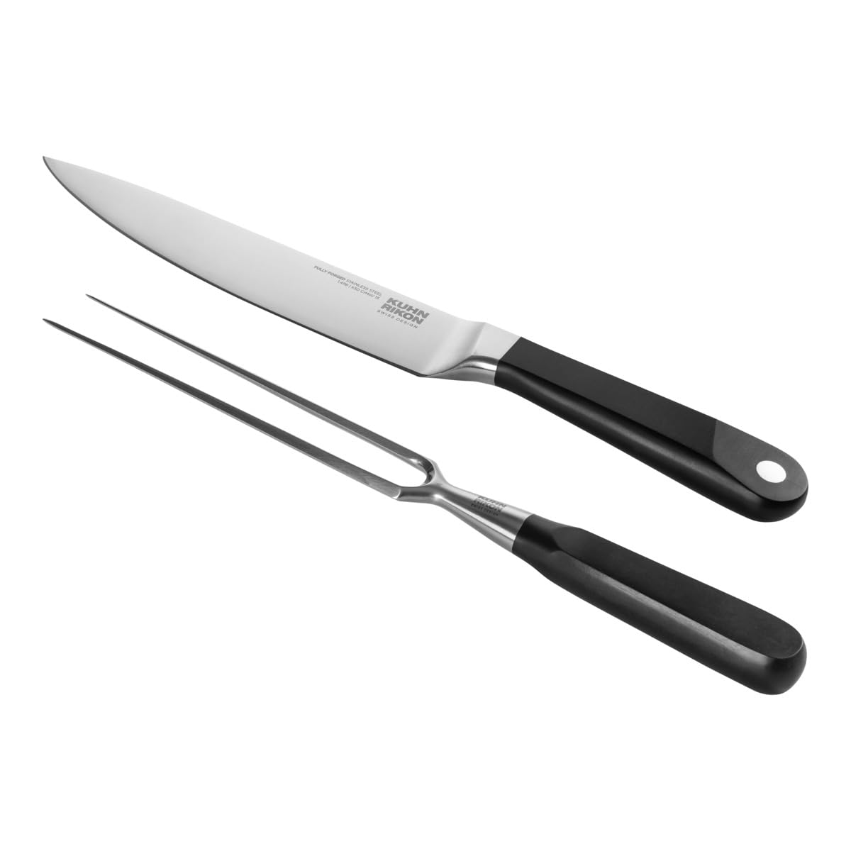 Kuhn Rikon Culinary Forged Carving Set, Carving Knife and Fork Set for Meat and Roasts, Forged Stainless Steel, Made in Portugal
