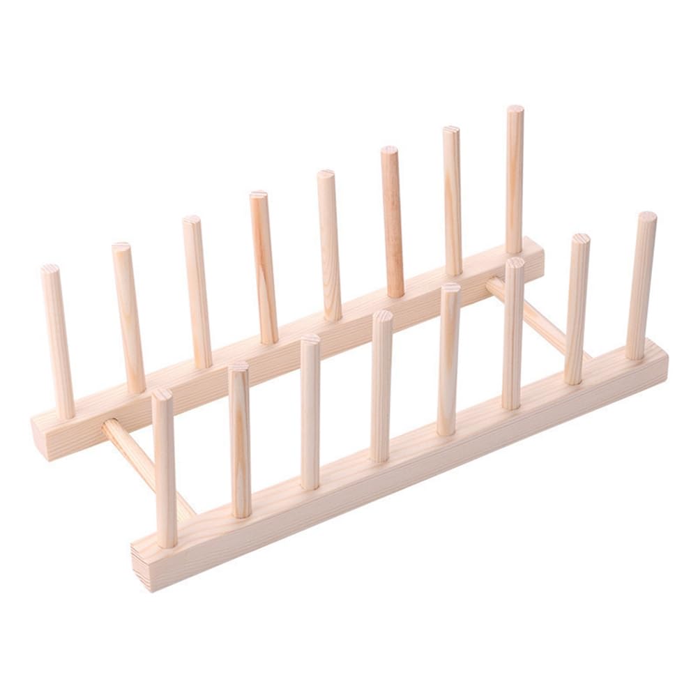 CTRLZS Tableware Drain Rack, Plate Rack, Cutting Board Wooden Drying Rack, Plate Lid Wooden Display Rack