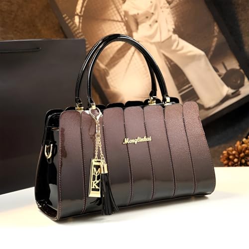 Image of SYGA Elegant Color Contrast Tote Bag - Horizontal Square Medium-Soft Handbag with Design for Everyday Use