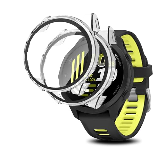 �y2�Z�b�g�zFor Garmin FORERUNNER 70/170/170 Music �P�[�X �J�o�[ �P�[�X�t���ی�t�B���� ��̌^ �S���ی� 9H�����K���X�t�B����+PC�ی�J�o�[ �L�Y�E�����h�~ �w��h�~ �������� �����z�� �N���A