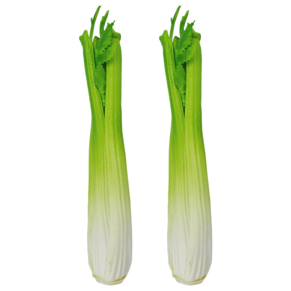 Alipis Fake Celery Artificial Vegetables PU Celeries Highly Simulation Lifelike Vegetable Home House Kitchen Cabinet Decoration False Kids Market Restaurant Model