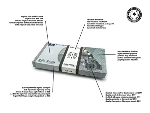 Cashbricks 100 x €5 Euro Spielgeld Scheine Bündel
