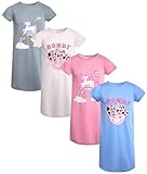 Sweet & Sassy Girls Nightgowns - 4 Pack Short Sleeve Night Gown Sleepwear Pajama Dress for Kids (Size...
