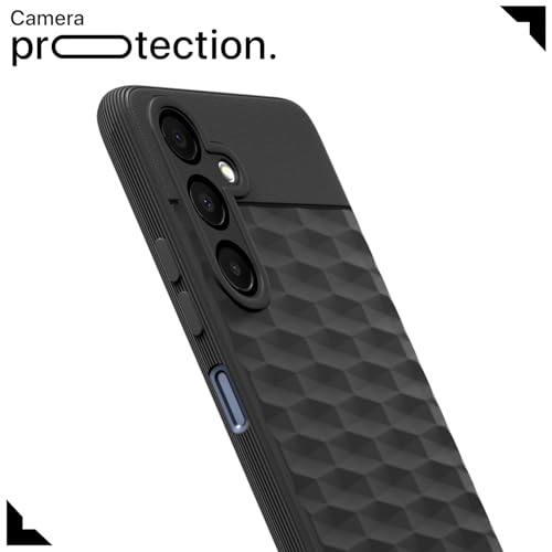 Image of Pikkme Back Cover for Samsung Galaxy A16 5G Camera Protection 3D Hexa Cube Design Silicone Protective Bumper Case (Black)