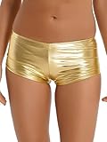 niedrige Taille mit breitem Gummibund,glänzende Oberfläche.