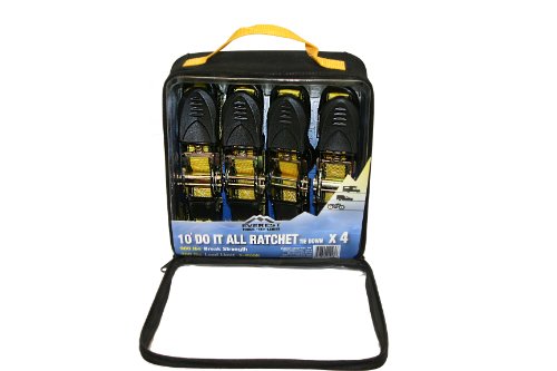Everest Premium Ratchet Tie Down – 4 Pk – 1 In – 10 Ft – 300 Lbs Working Load – 900 Lbs Break Strength – Cambuckle Alternative – Cargo Straps Perfect For Moving Appliances, Lawn Equipment And Motorcycles #TOP5