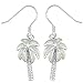 Sterling Silver Created Opal Palm Tree Earrings