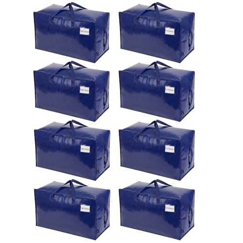 VENO 8 Pack Extra Large Heavy Duty Moving Bags with Wide Opening & Reinforced Handles, Reusable Storage Tote Bags with Strong Zippers for Clothes, College Dorm Essentials & Moving Supplies VENO 8 Pack Extra Large Heavy Duty Moving Bags with Wide Opening & Reinforced Handles, Reusable Storage Tote Bags with Strong Zippers for Clothes, College Dorm Essentials & Moving Supplies