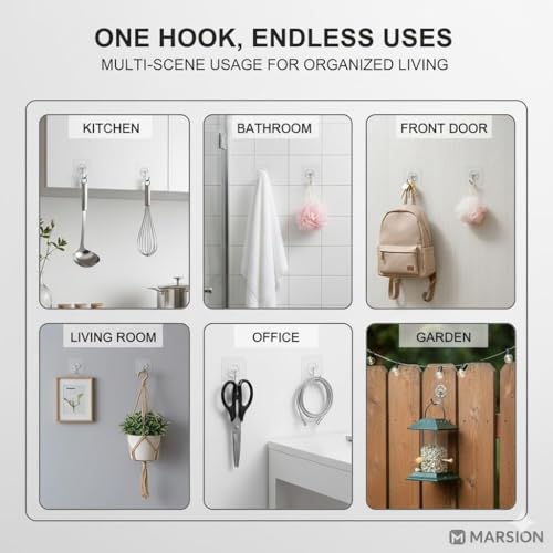 Image of Self Adhesive Hooks for Wall Heavy Duty - 10kg Load Capacity Waterproof Transparent Wall Hooks for Hanging - No Drilling Nail (ProHold Hoo (Flower Hook Pack 15)