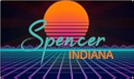 Spencer Indiana 2 X 1.25-Inch Vinyl Decal Stiker Retro Neon Design