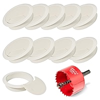 2 Inch Desk Grommets - 5 Pack Silver Cable Hole Covers For Wire Management