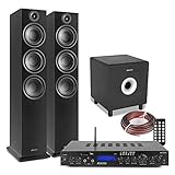 Fenton SHF80B 2.1 Stereo Surround Sound System – Floor Standing HiFi Speakers with Tower Stereo System, 8-Inch Active Subwoofer & Bluetooth Amplifier for Home Entertainment
