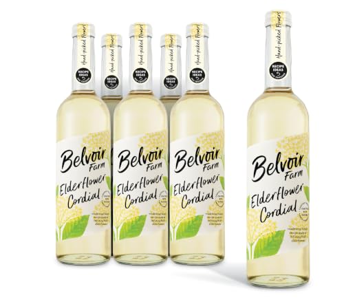Belvoir Farm - Elderflower Cordial Great Taste Award Winner Natural Hand-Picked Elderflowers Simple Ingredients Traditional Family Recipe Suitable for Vegetarians & Vegans 6x500ml Bottles