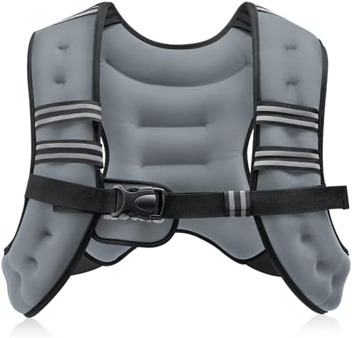 ZELUS Weighted Vest, 6lb/8lb/12lb/16lb/20lb/25lb/30lb Weight Vest with Reflective Stripe for Workout, Strength Training, Running, Fitness, Muscle Building, Weight Loss, Weightlifting ZELUS Weighted Vest, 6lb/8lb/12lb/16lb/20lb/25lb/30lb Weight Vest with Reflective Stripe for Workout, Strength Training, Running, Fitness, Muscle Building, Weight Loss, Weightlifting