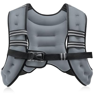 ZELUS Weighted Vest, 6lb/8lb/12lb/16lb/20lb/25lb/30lb Weight Vest with Reflective Stripe for Workout, Strength Training, Running, Fitness, Muscle Building, Weig
