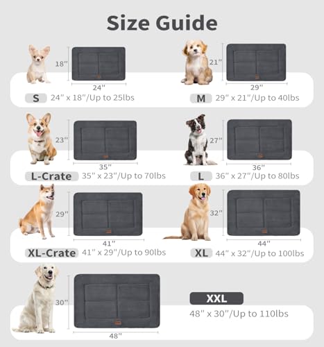 MADE 4 PETS Dog Crate Pad Bed for Small Dogs, Washable & Reversible, Anti-Slip Kennel Mat for Cozy Sleeping, Soft Fluffy Dog Bed for Indoor & Outdoor Use, 24"x18", Dark Gray by MADE 4 PETS - Image 5