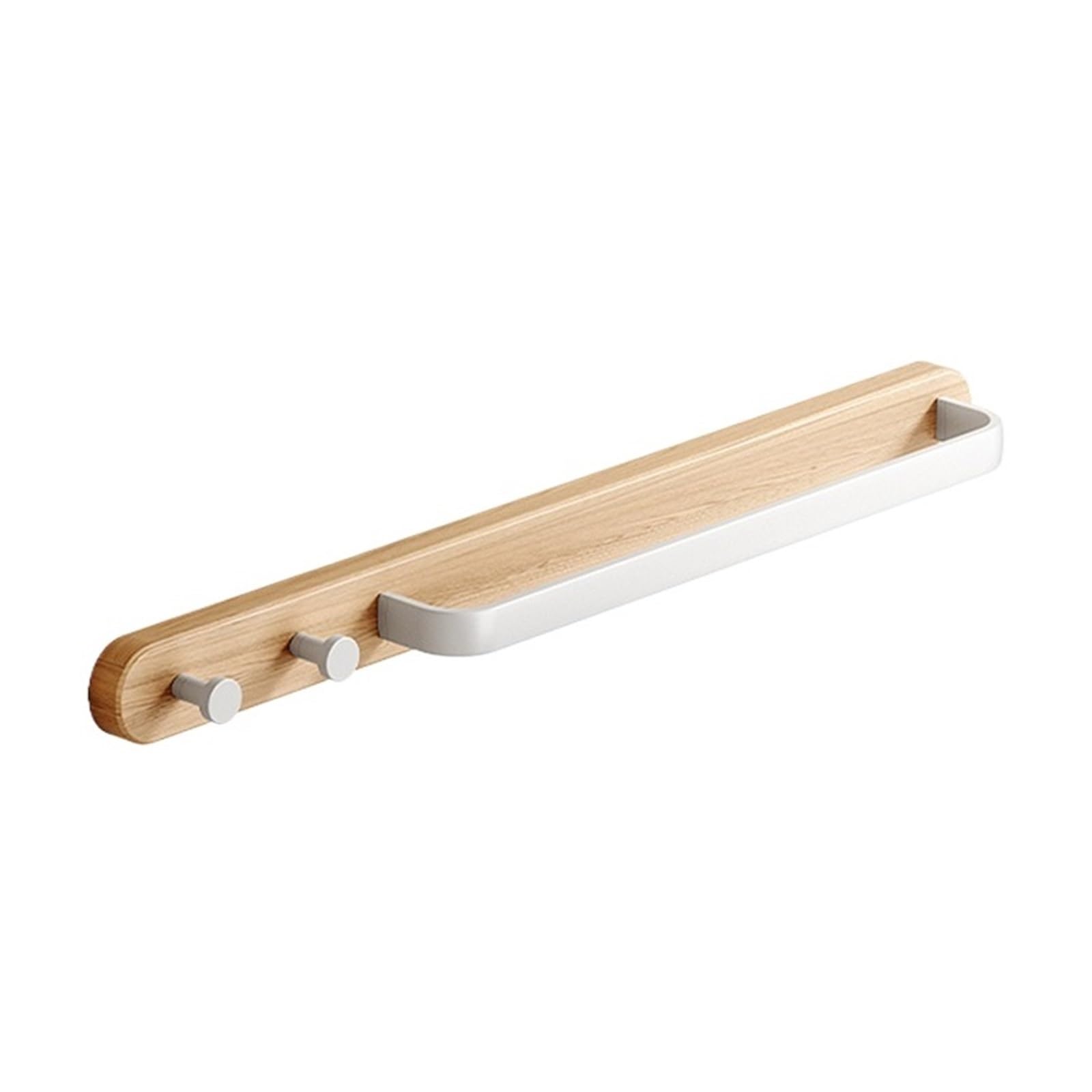 Wood Towel Rack ，no Punch Bathroom Shelf，towel Hangers For Bathroom，Towel Bar With Metal Rod，towel Holder，towel Rail For Toilets Easy Maintenance(A,55CM)