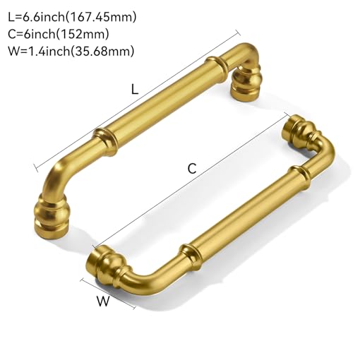 khtumeware 10 Pack 6" Vibrant Brushed Brass Cabinet Pulls Moderne by khtumeware - Used condition - Image 2