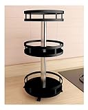 F-XW Plateau Tournant Epices Rangement,Etagere a Epices Plateau Pivotant en Acier Inoxydable,Tourniquet a Epices pour Le Placard Cuisine,360 Degrés Rotatif