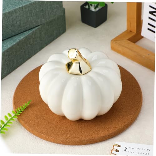Citrouille Céramique Blanche Petite Figurine pour Rénover votre Déco d'Halloween Mipcase - 8