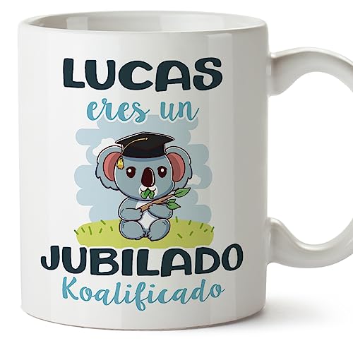 MUGFFINS Tazas Personalizadas para JUBILADO - En Español - Koalificados Personalizados - 11 oz / 330 ml - Regalo Personalizable original y divertido