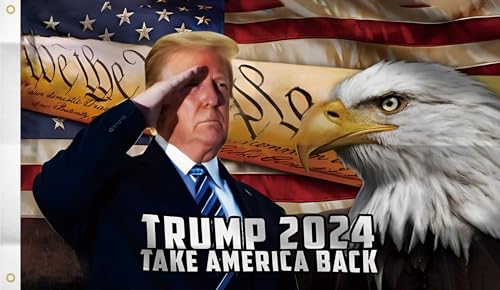 Donald Trump Flag 2024 U.S Eagle We The People Take American Back,Trump Salute Flags 3Ã—5 Ft Outdoor Indoor