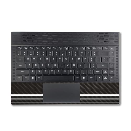 Image of MightySkins Carbon Fiber Skin Compatible with Alienware X14 R2 (2023) Full Wrap Kit - Pinstripe | Protective, Durable Textured Carbon Fiber Finish | Easy to Apply & Change Styles | Made in The USA