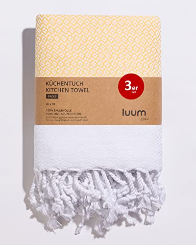 Luum 3er Set Küchentücher Gelb