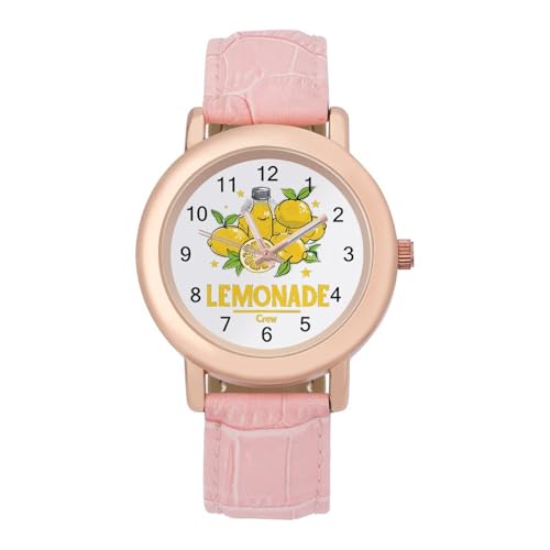 Lemonade Crew Lemon Lover - Reloj de pulsera para mujer, correa suave, regalo para cumpleaños, día de San Valentín Lemonade Crew Lemon Lover - Reloj de pulsera para mujer, correa suave, regalo para cumpleaños, día de San Valentín