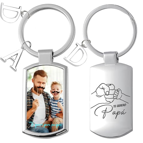 Easycosy Llaveros Personalizados con Foto, Personalizada a Doble Cara, Regalos Dia del Padre y Madre, Llaveros Personalizados para Mujer, Hombre, Novia， Novio， Pareja, Amigo